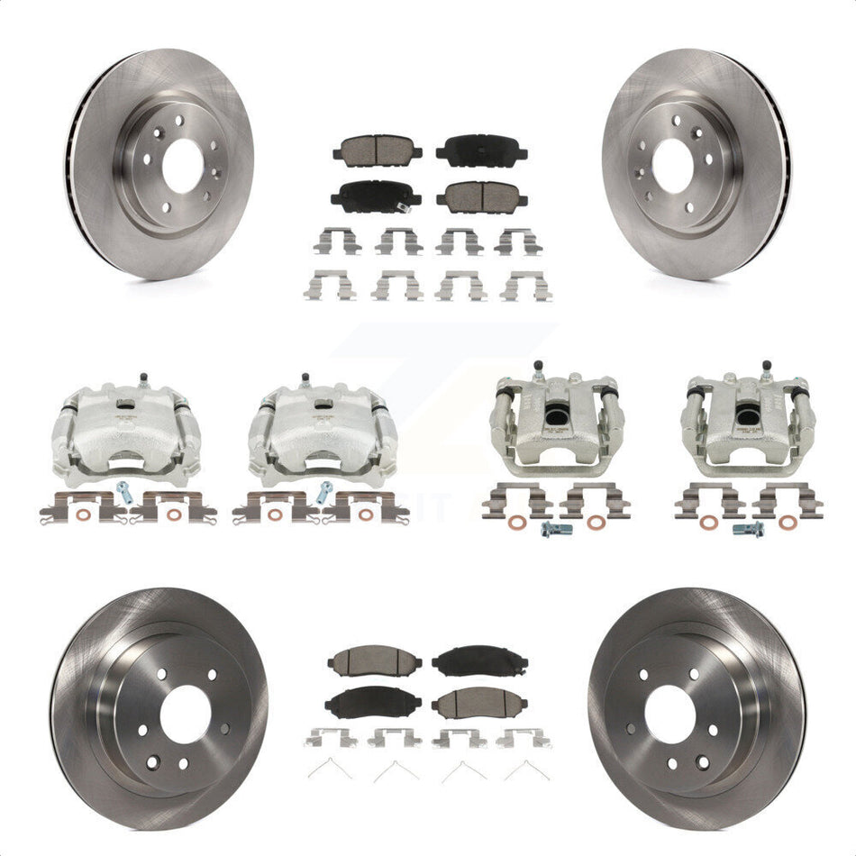 Front Rear Disc Brake Caliper Rotors And Ceramic Pads Kit (10Pc) For 2015 Nissan LEAF Vehicles Manufactured In Japan KC8-100946C by Transit Auto