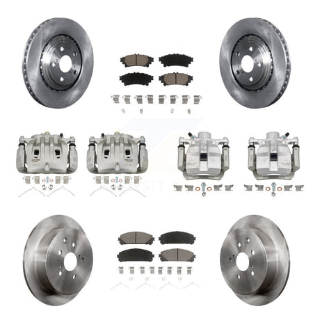 Front Rear Disc Brake Caliper Rotors And Ceramic Pads Kit (10Pc) For Lexus RX350 RX450h KC8-100949C