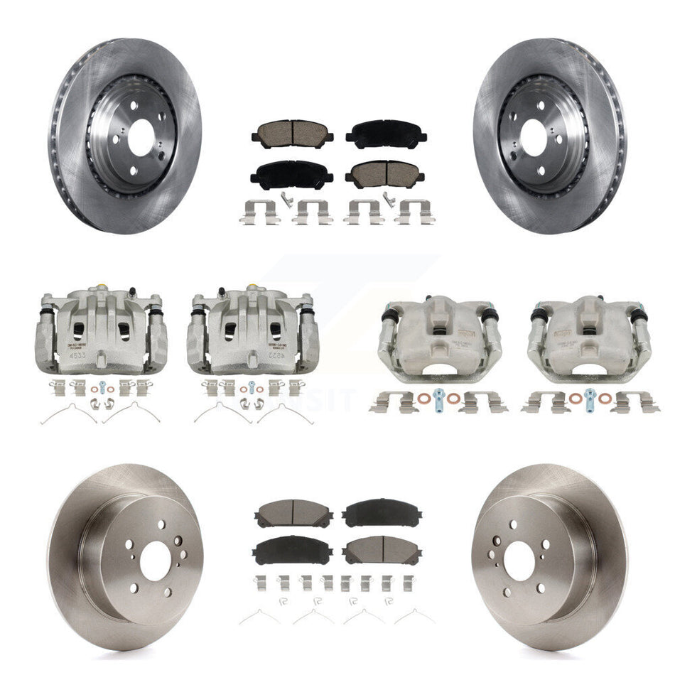 Front Rear Disc Brake Caliper Rotors And Ceramic Pads Kit (10Pc) For Toyota Highlander KC8-100951C