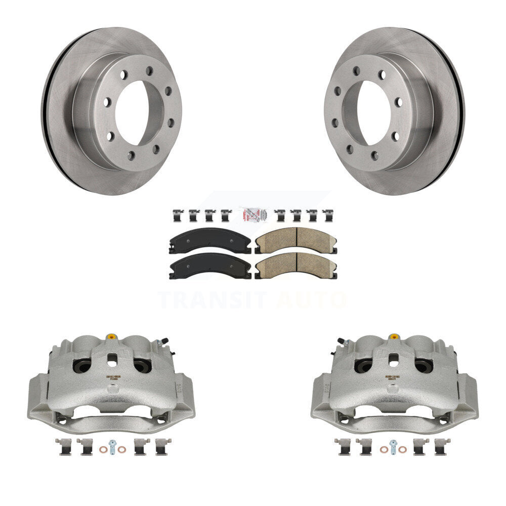 Rear Brake Caliper Rotor Ceramic Pad Kit For Chevrolet Express 4500 3.20" Overall Height KC8-100951N