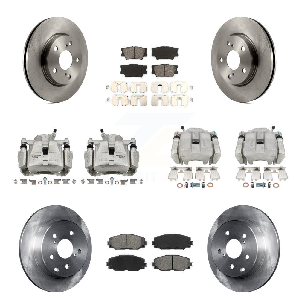 Front Rear Disc Brake Caliper Rotors And Semi-Metallic Pads Kit (10Pc) For Toyota RAV4 KC8-100951S
