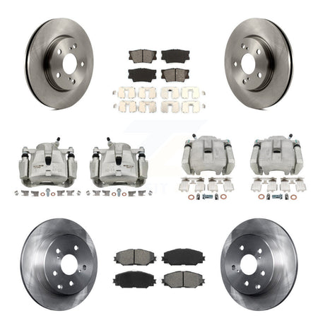 Front Rear Disc Brake Caliper Rotors And Semi-Metallic Pads Kit (10Pc) For Toyota RAV4 KC8-100951S