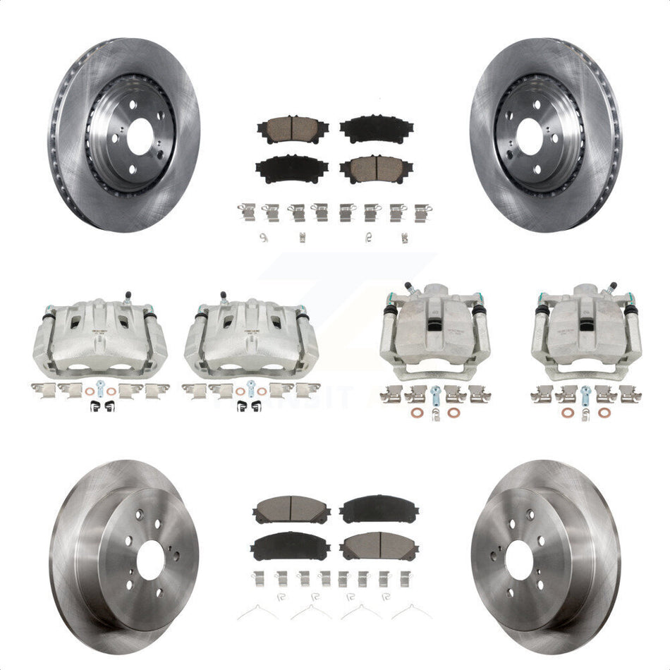 Front Rear Disc Brake Caliper Rotors And Ceramic Pads Kit (10Pc) For Toyota Highlander Sienna Lexus RX350 KC8-100952C by Transit Auto