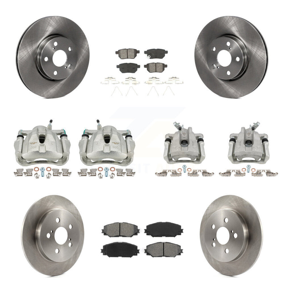 Front Rear Brake Caliper Rotors & Semi-Metallic Pad Kit (10Pc) For Toyota Corolla Matrix KC8-100952S
