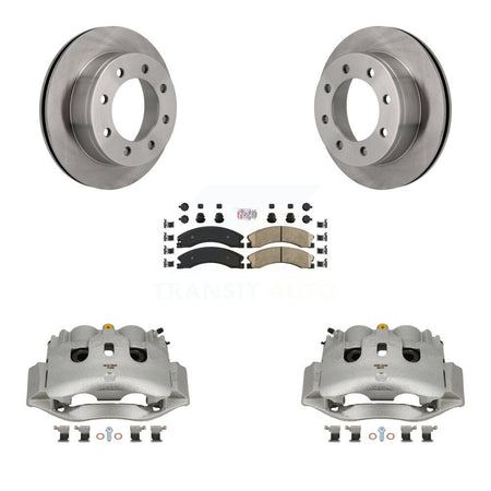 Rear Brake Caliper Rotor Ceramic Pad Kit For Chevrolet Express 4500 3.20" Overall Height KC8-100953N