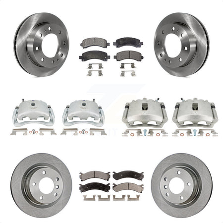 Front Rear Disc Brake Caliper Rotors And Semi-Metallic Pads Kit (10Pc) For Chevrolet Express 2500 GMC Savana KC8-100953P by Transit Auto