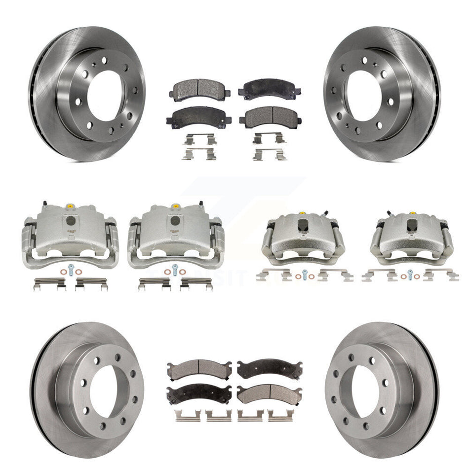 Front Rear Disc Brake Caliper Rotors And Semi-Metallic Pads Kit (10Pc) For Chevrolet Express 2500 GMC Savana KC8-100953P