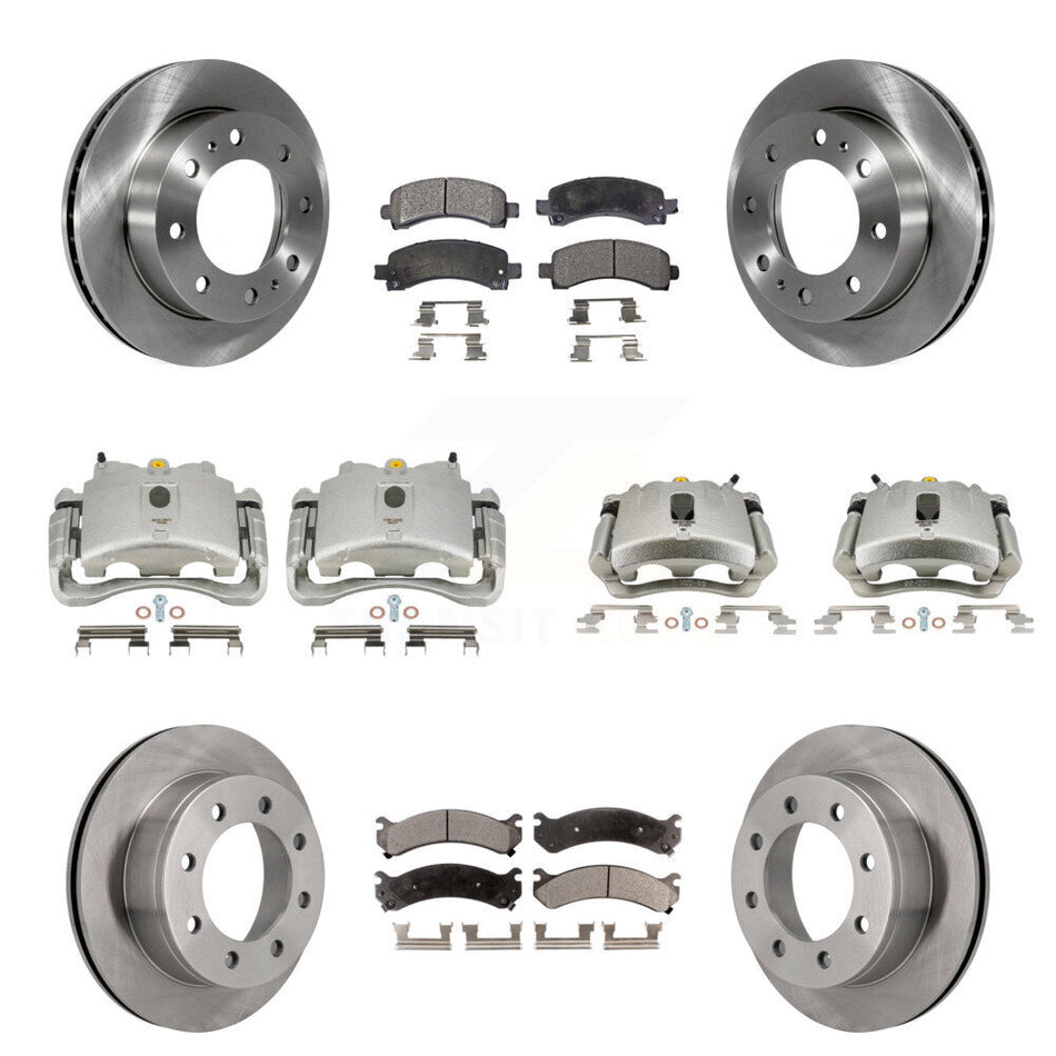 Front Rear Disc Brake Caliper Rotors And Semi-Metallic Pads Kit (10Pc) For Chevrolet Express 2500 GMC Savana KC8-100953P