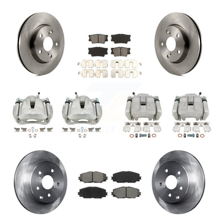 Front Rear Disc Brake Caliper Rotors And Semi-Metallic Pad Kit (10Pc) For Toyota RAV4 LE KC8-100953S
