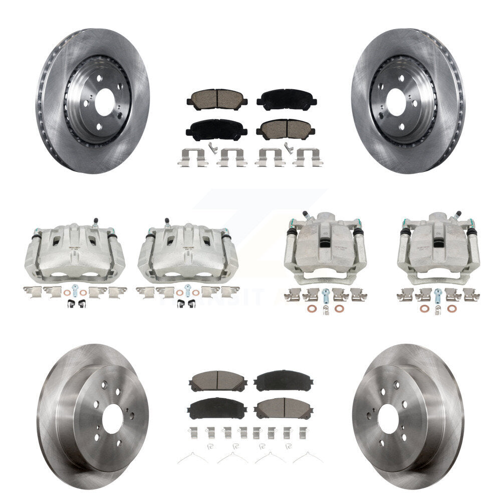 Front Rear Disc Brake Caliper Rotors And Ceramic Pads Kit (10Pc) For Toyota Highlander KC8-100954C
