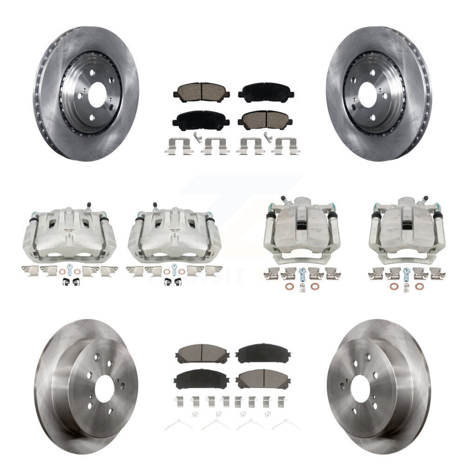 Front Rear Disc Brake Caliper Rotors And Ceramic Pads Kit (10Pc) For Toyota Highlander KC8-100954C
