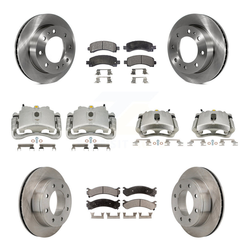 Front Rear Disc Brake Caliper Rotors And Semi-Metallic Pads Kit (10Pc) For Chevrolet Express 2500 GMC Savana KC8-100954P