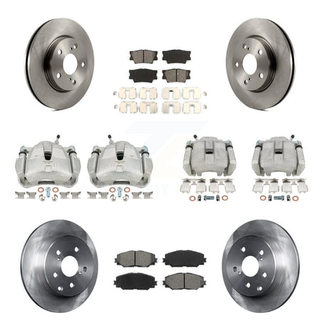 Front Rear Disc Brake Caliper Rotors And Semi-Metallic Pad Kit (10Pc) For Toyota RAV4 LE KC8-100954S