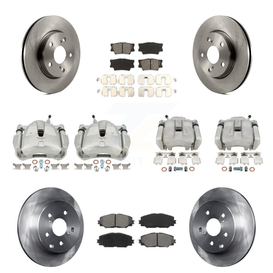 Front Rear Disc Brake Caliper Rotors And Semi-Metallic Pad Kit (10Pc) For Toyota RAV4 LE KC8-100954S