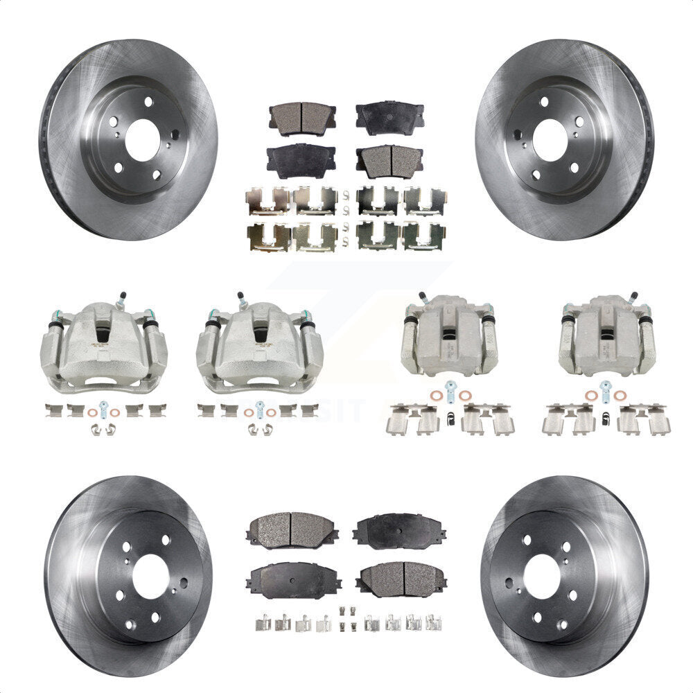 Front Rear Disc Brake Caliper Rotors And Semi-Metallic Pads Kit (10Pc) For Toyota RAV4 KC8-100956P by Transit Auto