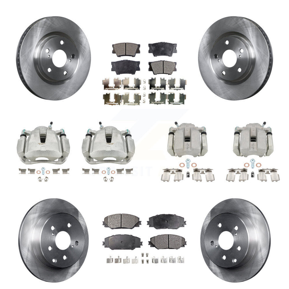 Front Rear Disc Brake Caliper Rotors And Semi-Metallic Pads Kit (10Pc) For Toyota RAV4 KC8-100956P