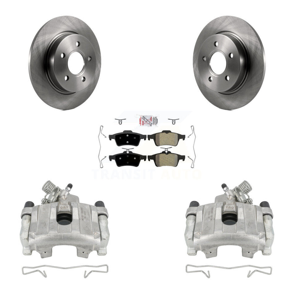 Rear Disc Brake Caliper Rotors And Semi-Metallic Pads Kit For Ford Focus KC8-100958N by Transit Auto