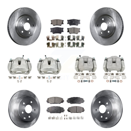 Front Rear Disc Brake Caliper Rotors And Semi-Metallic Pads Kit (10Pc) For Toyota RAV4 KC8-100958P