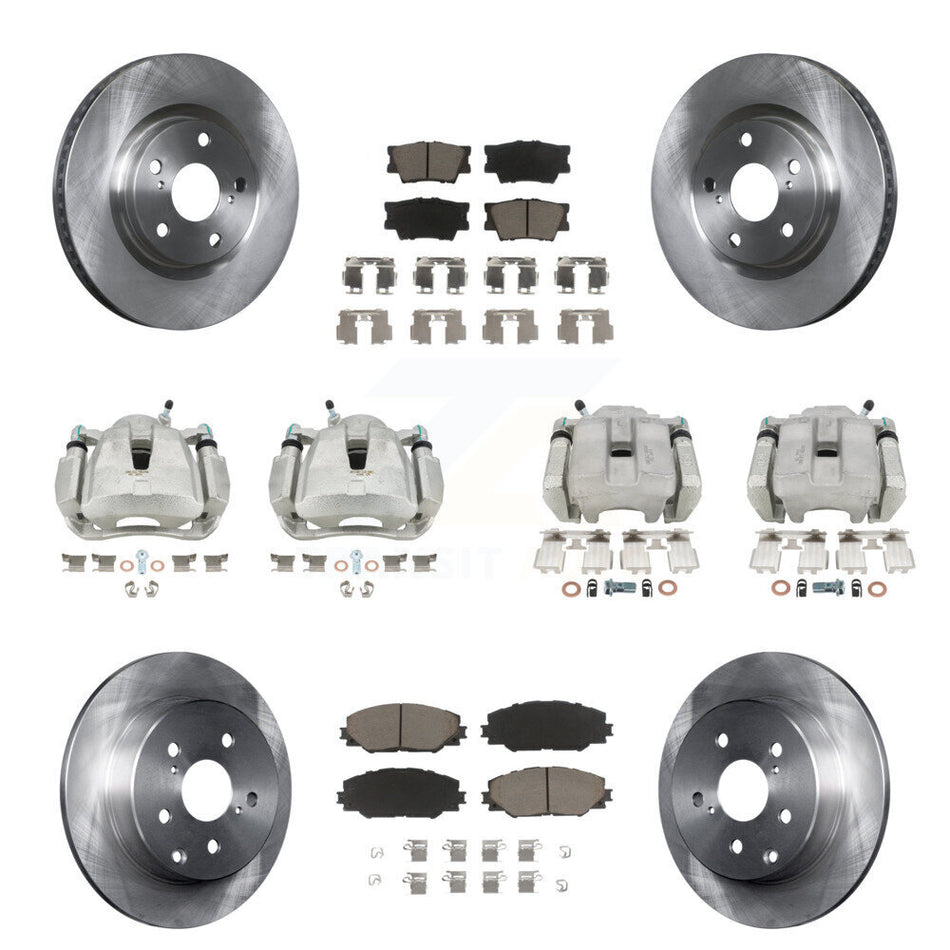Front Rear Disc Brake Caliper Rotors And Ceramic Pads Kit (10Pc) For Toyota RAV4 KC8-100959C