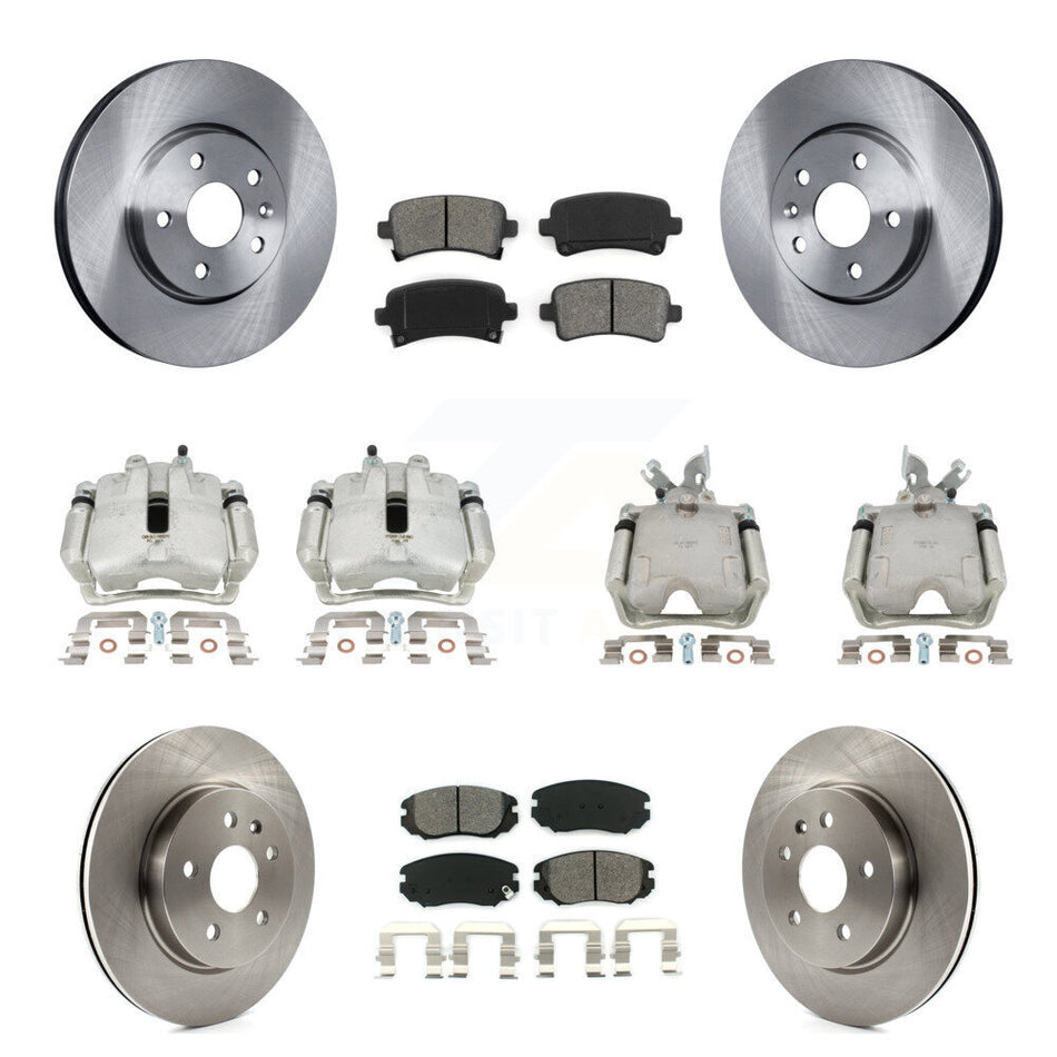 Front Rear Disc Brake Caliper Rotors And Semi-Metallic Pads Kit (10Pc) For Chevrolet Impala Malibu KC8-100959S