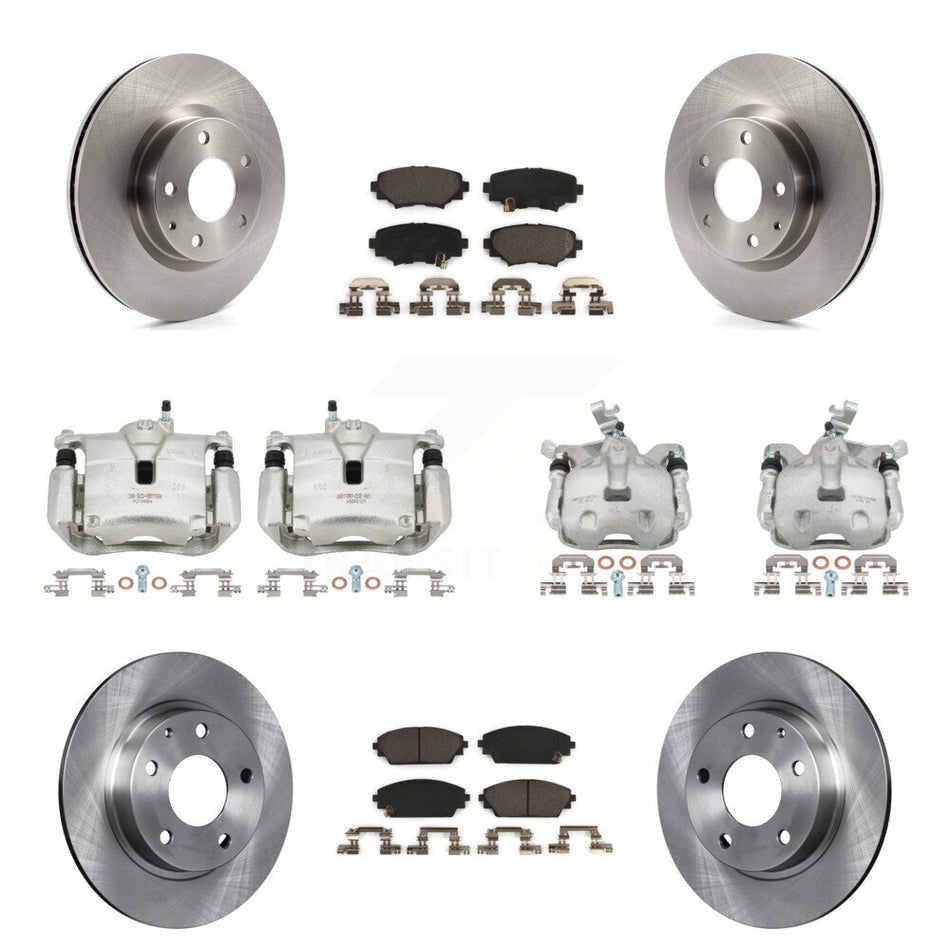 Front Rear Brake Caliper Rotor & Ceramic Pad Kit (10Pc) For 2014-2016 Mazda 3 Sport 2.5L KC8-100959T