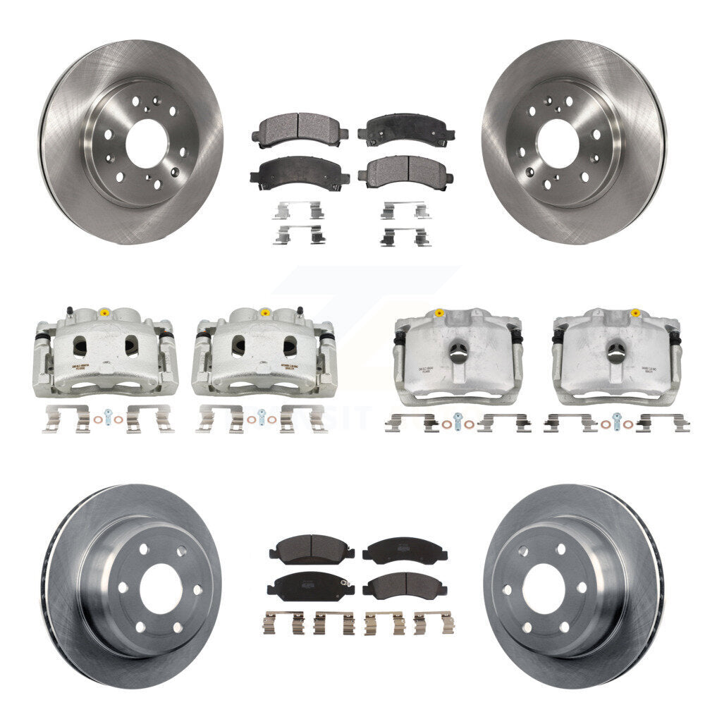 Front Rear Brake Caliper Rotor & Semi-Metallic Pad Kit (10Pc) For Chevrolet Express 1500 KC8-100960P