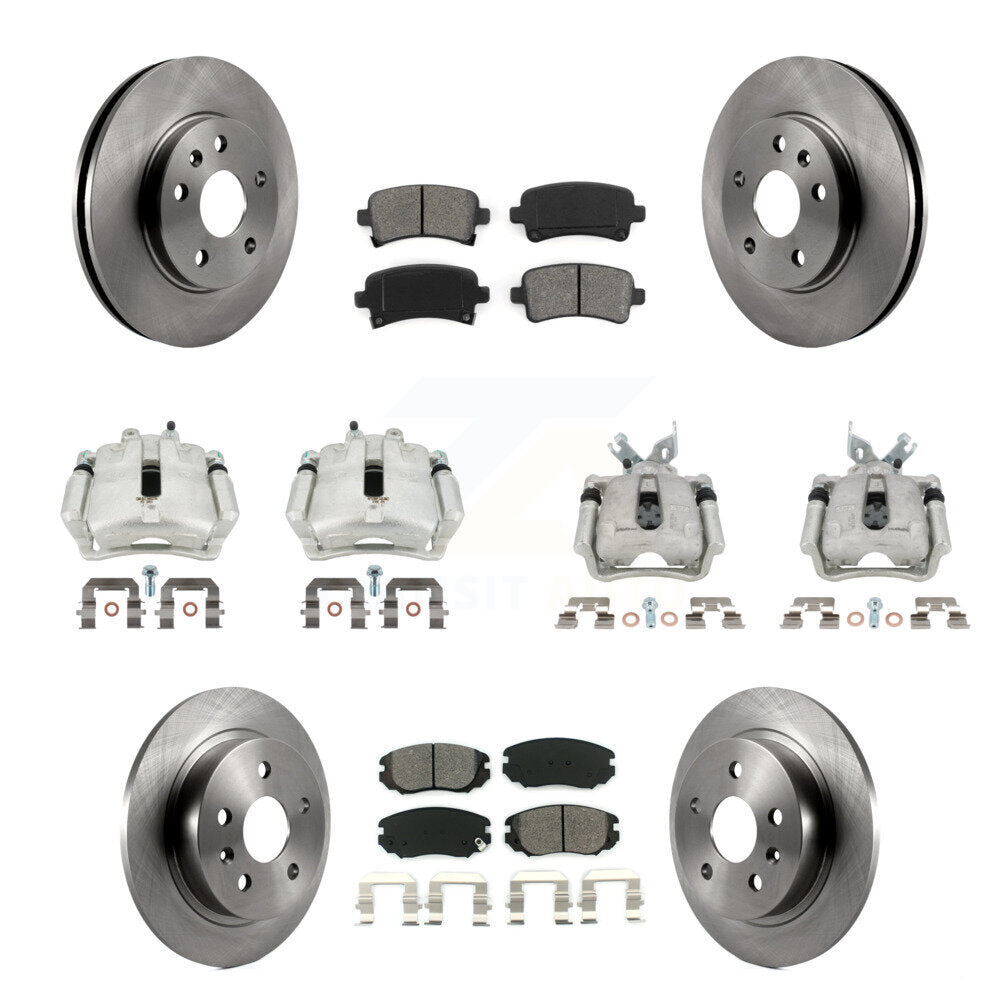 Front Rear Disc Brake Caliper Rotors & Semi-Metallic Pad Kit (10Pc) For Chevrolet Malibu KC8-100960S