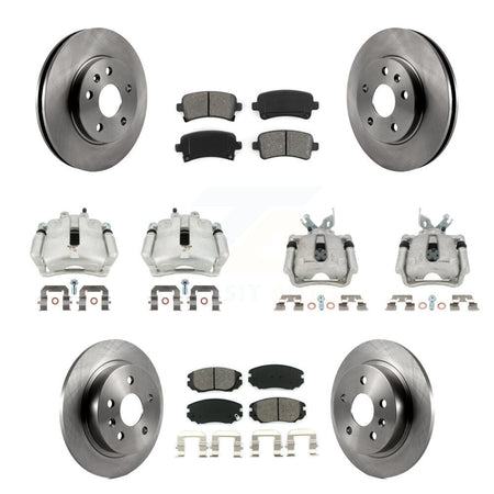 Front Rear Disc Brake Caliper Rotors & Semi-Metallic Pad Kit (10Pc) For Chevrolet Malibu KC8-100960S