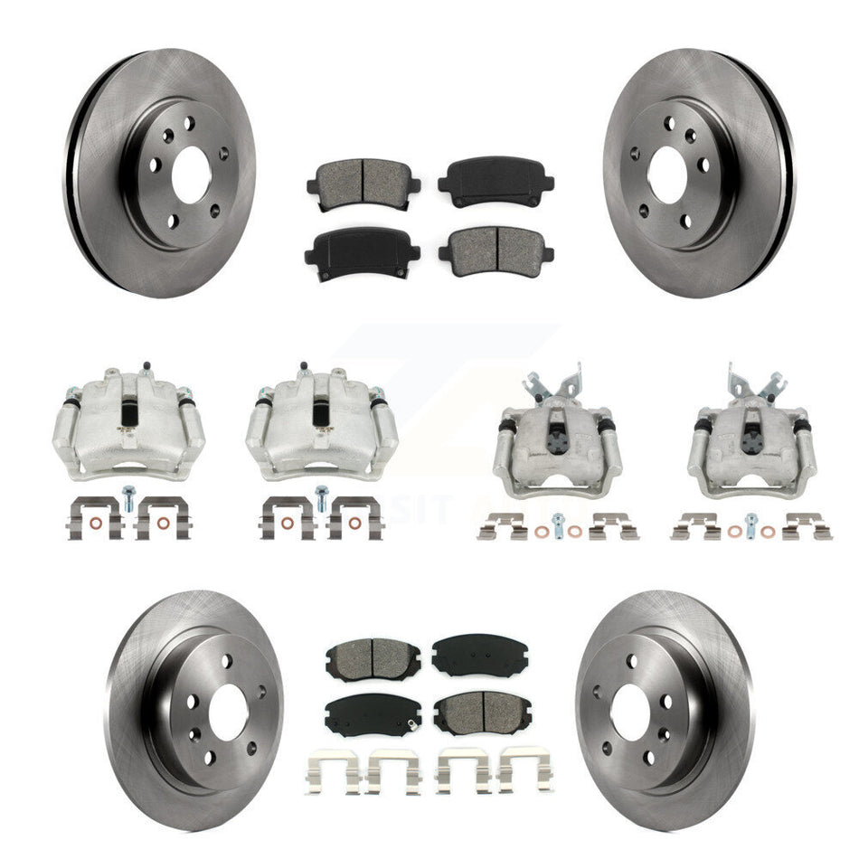 Front Rear Disc Brake Caliper Rotors & Semi-Metallic Pad Kit (10Pc) For Chevrolet Malibu KC8-100960S