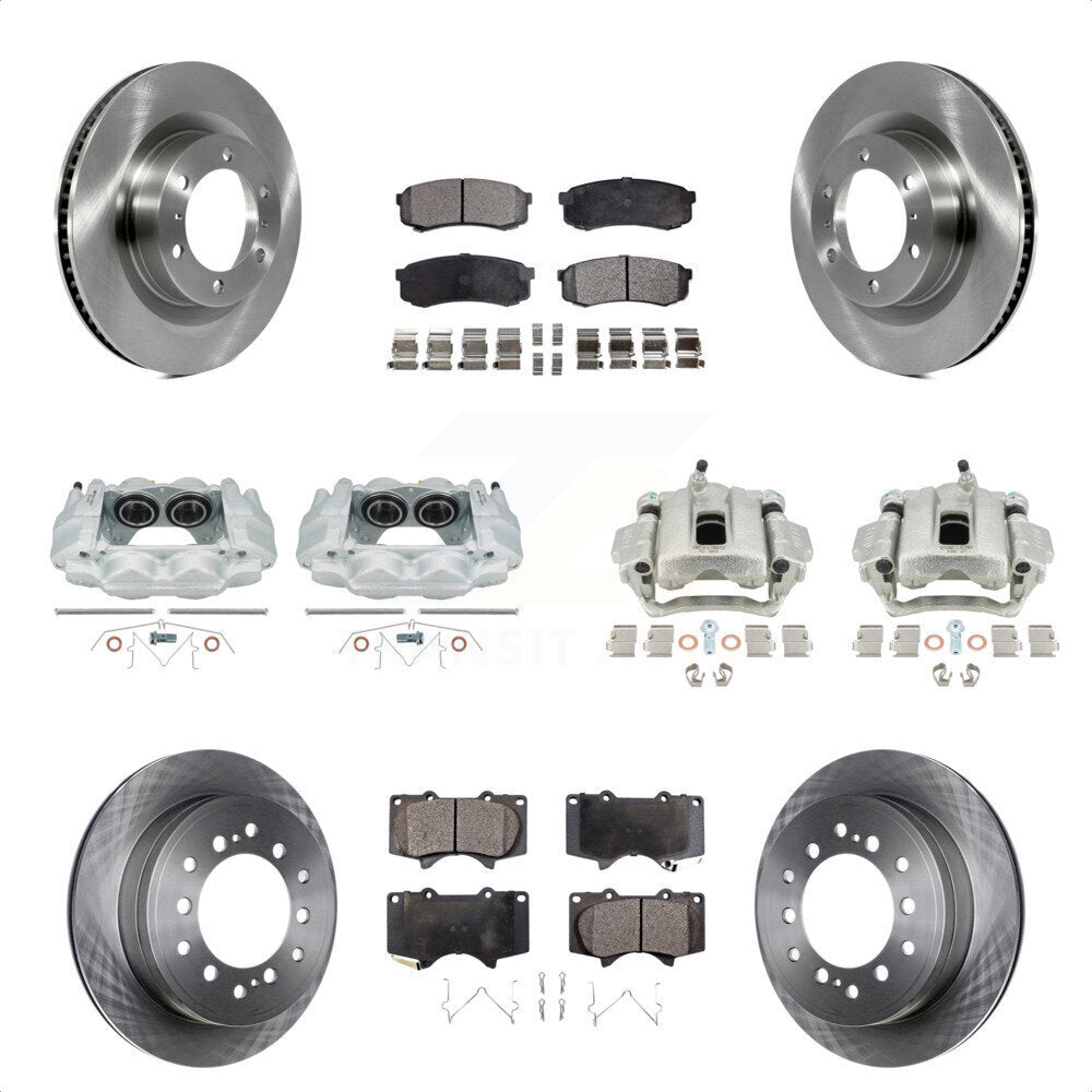 Front Rear Disc Brake Caliper Rotors And Ceramic Pads Kit (10Pc) For Toyota 4Runner Lexus GX460 KC8-100960T by Transit Auto