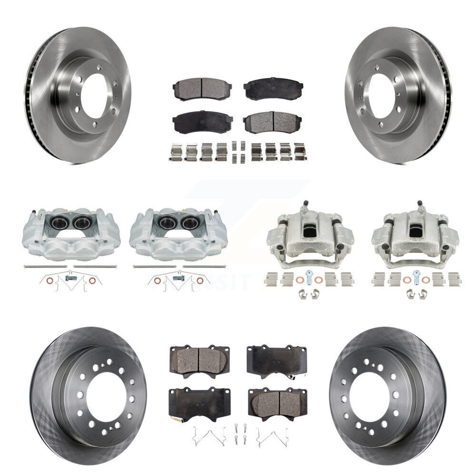 Front Rear Disc Brake Caliper Rotors And Ceramic Pads Kit (10Pc) For Toyota 4Runner Lexus GX460 KC8-100960T