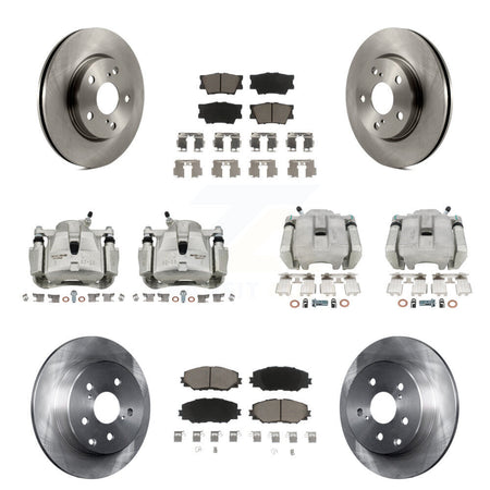 Front Rear Disc Brake Caliper Rotors And Ceramic Pads Kit (10Pc) For Toyota RAV4 KC8-100962C