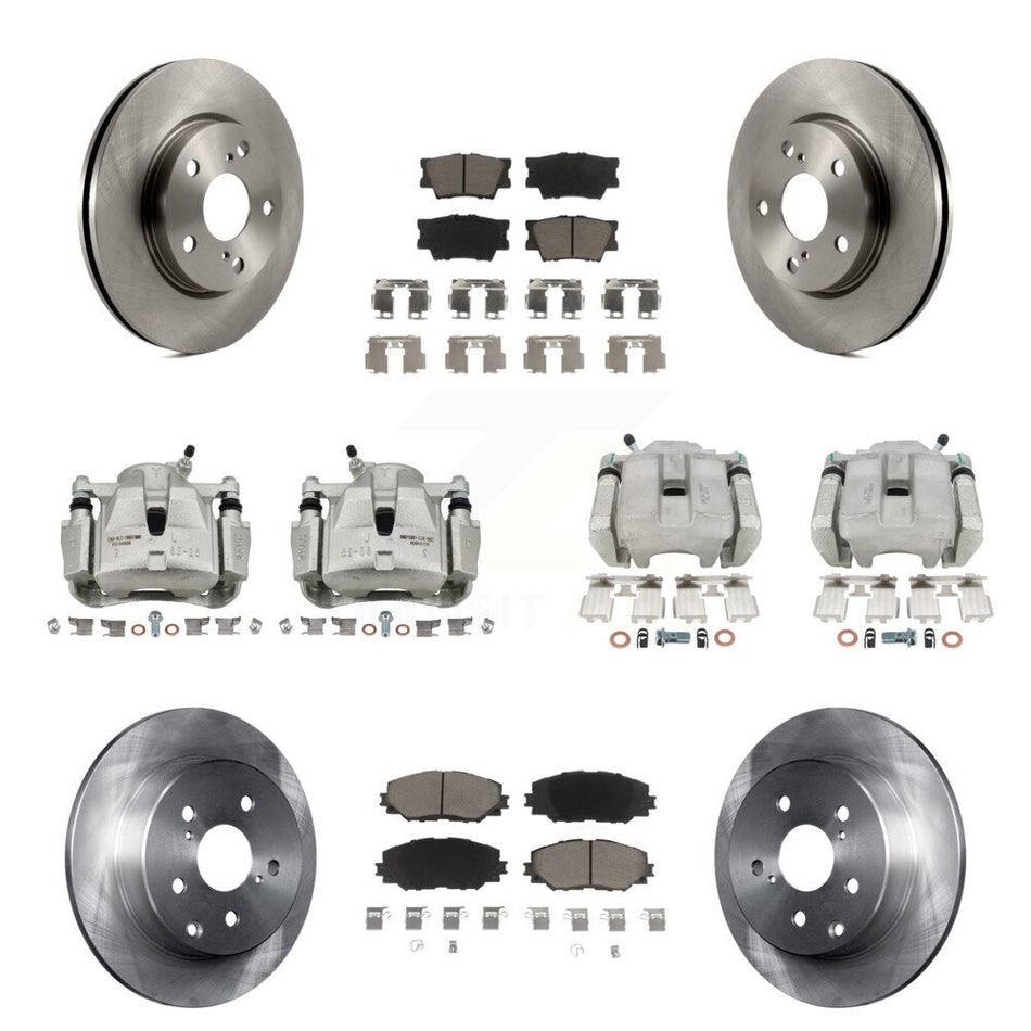 Front Rear Disc Brake Caliper Rotors And Ceramic Pads Kit (10Pc) For Toyota RAV4 KC8-100962C