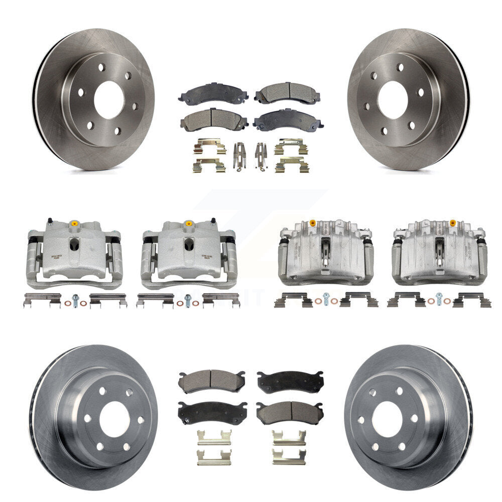 Front Rear Brake Caliper Rotor Semi-Metallic Pad Kit (10Pc) For Chevrolet Silverado 1500 KC8-100962P