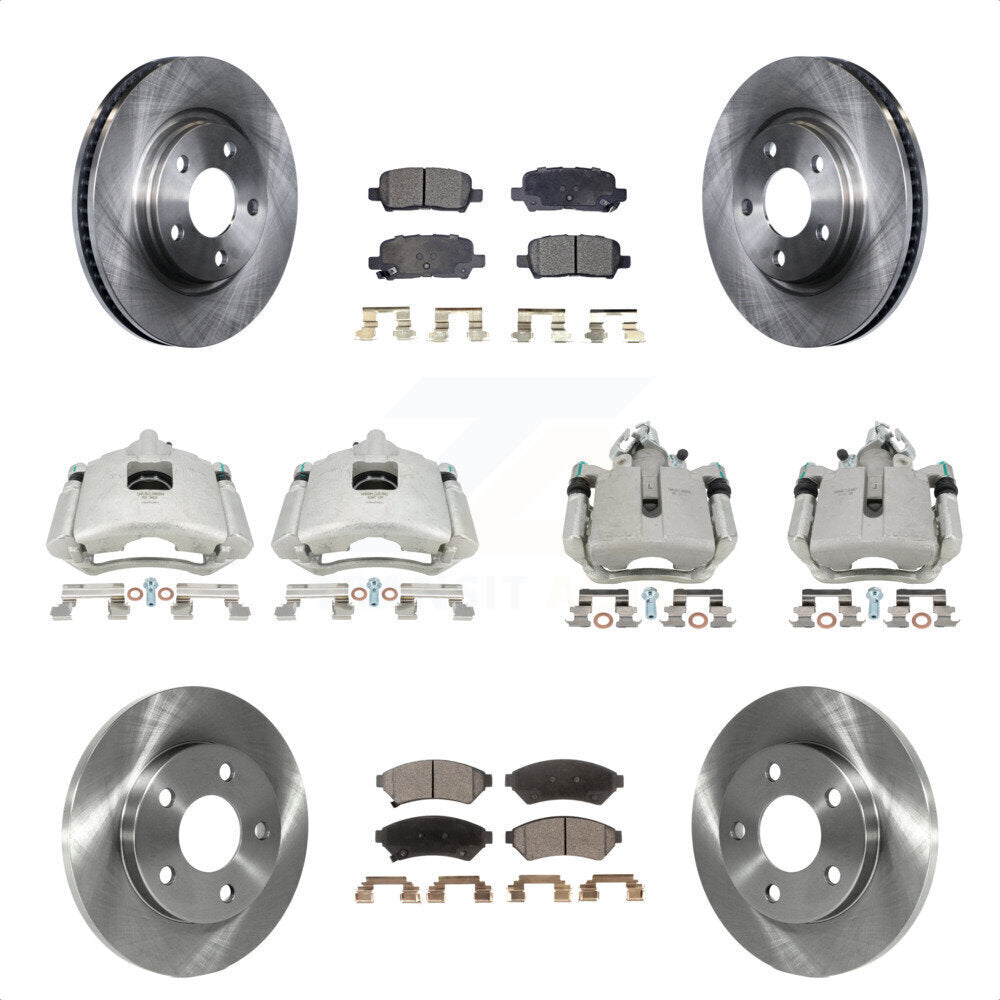 Front Rear Disc Brake Caliper Rotors And Ceramic Pads Kit (10Pc) For Pontiac Grand Prix Buick LaCrosse Allure KC8-100962T by Transit Auto