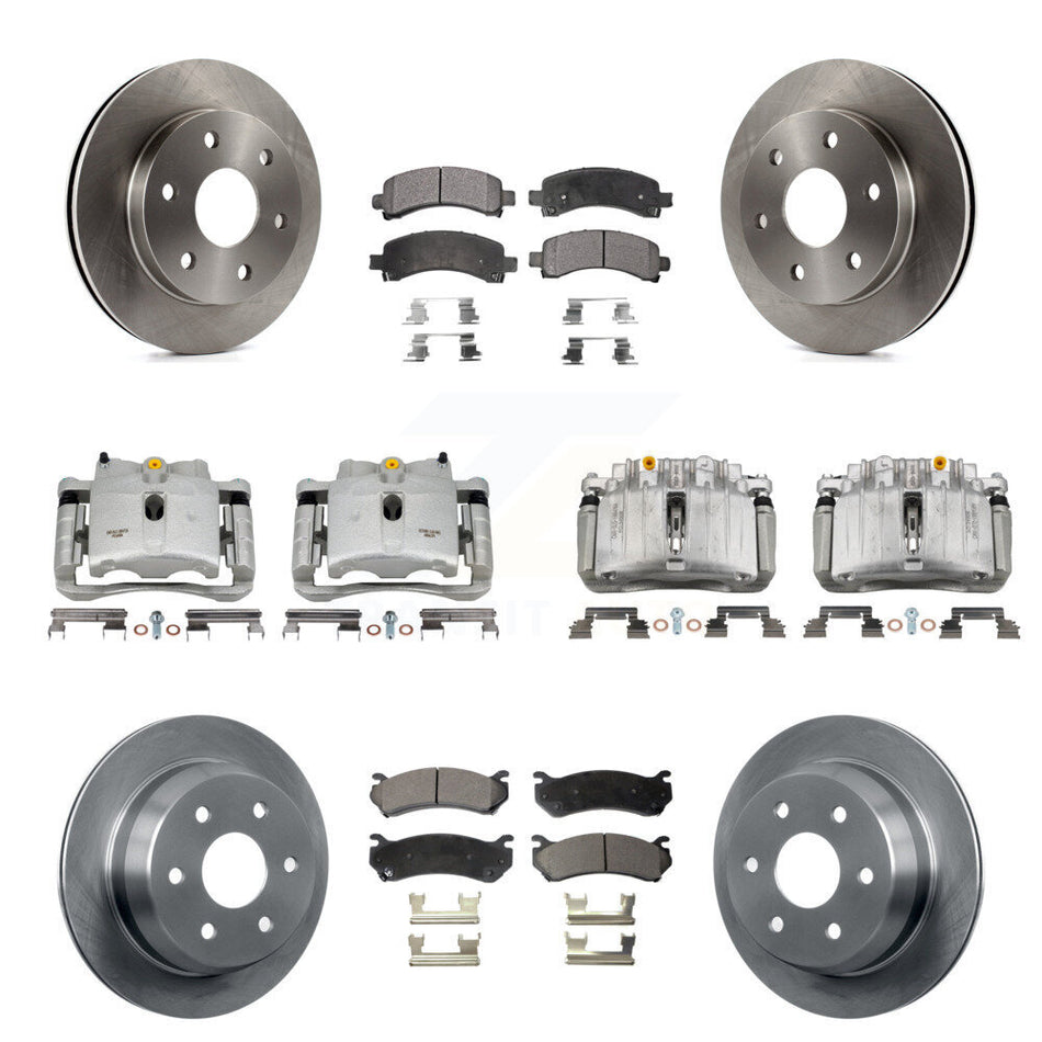Front Rear Brake Caliper Rotor Semi-Metallic Pad Kit (10Pc) For Chevrolet Avalanche 1500 KC8-100963P