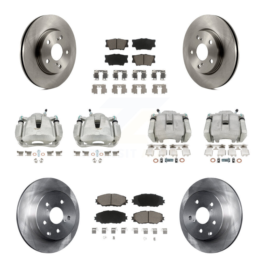 Front Rear Disc Brake Caliper Rotors And Ceramic Pads Kit (10Pc) For Toyota RAV4 LE KC8-100964C