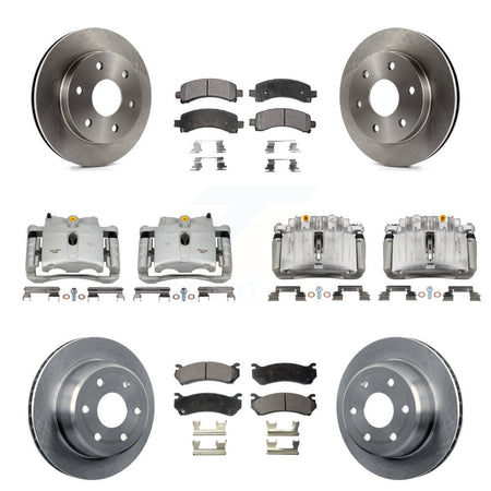 Front Rear Brake Caliper Rotor & Semi-Metallic Pad Kit (10Pc) For GMC Yukon Chevrolet XL KC8-100964P