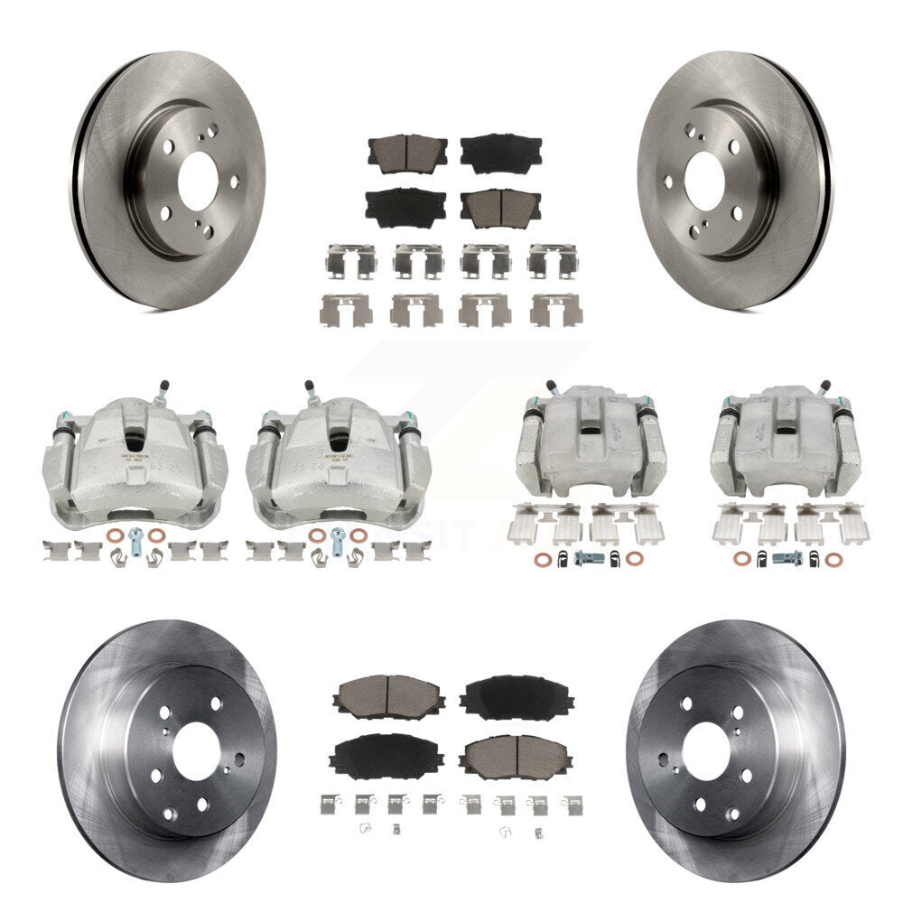Front Rear Disc Brake Caliper Rotors And Ceramic Pads Kit (10Pc) For Toyota RAV4 LE KC8-100965C