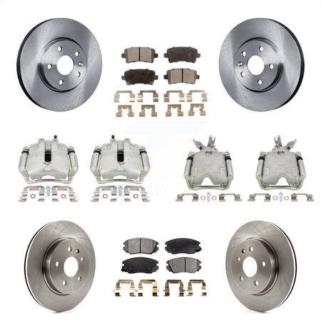 Front Rear Disc Brake Caliper Rotors And Semi-Metallic Pads Kit (10Pc) For 2014-2015 Chevrolet Malibu 2.0L with Turbocharged With 17" Factory Wheels KC8-100965P by Transit Auto