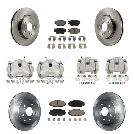 Front Rear Disc Brake Caliper Rotors Ceramic Pad Kit (10Pc) For 2014-2015 Toyota RAV4 LE KC8-100967C
