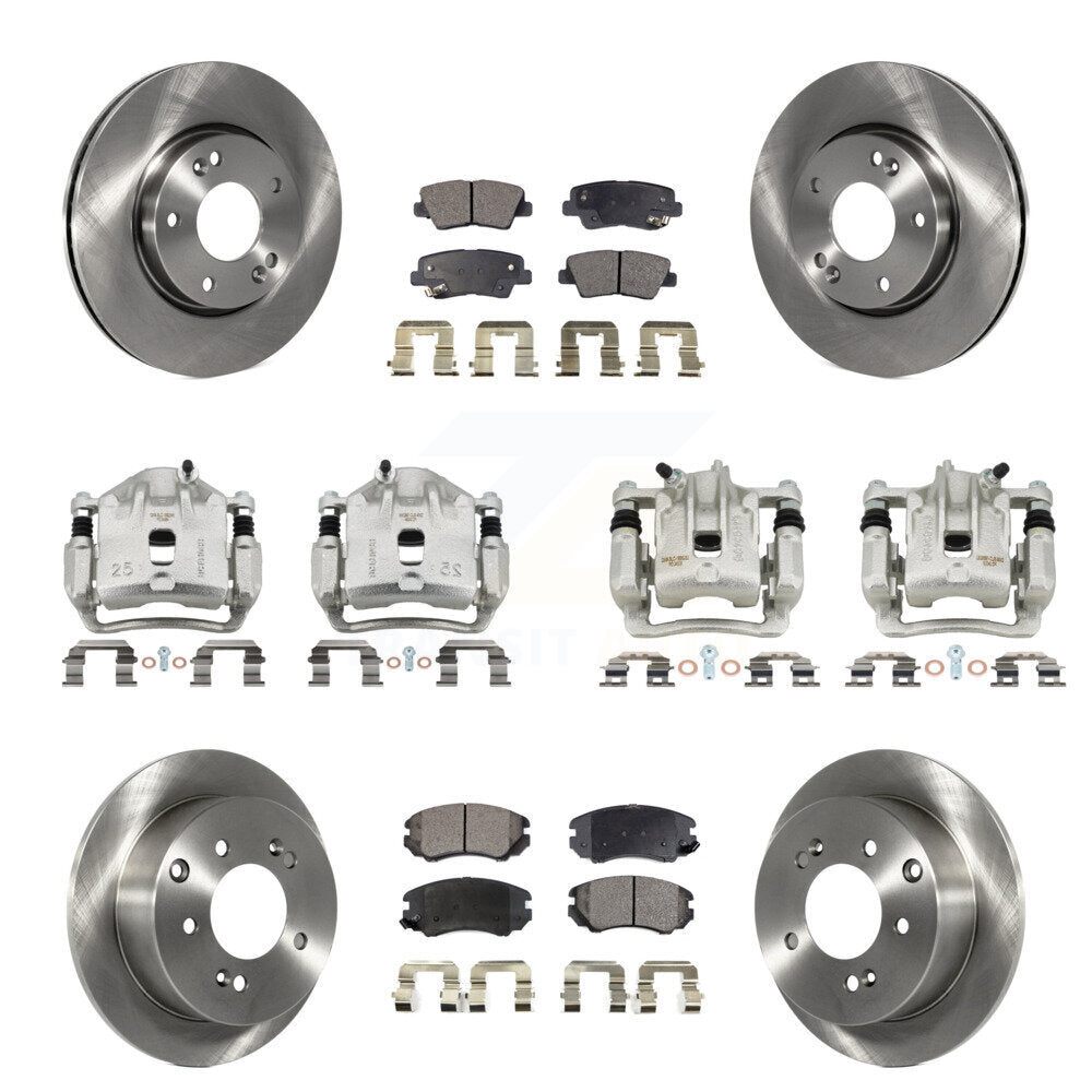 Front Rear Disc Brake Caliper Rotors And Ceramic Pads Kit (10Pc) For 2012-2013 Kia Soul KC8-100967T