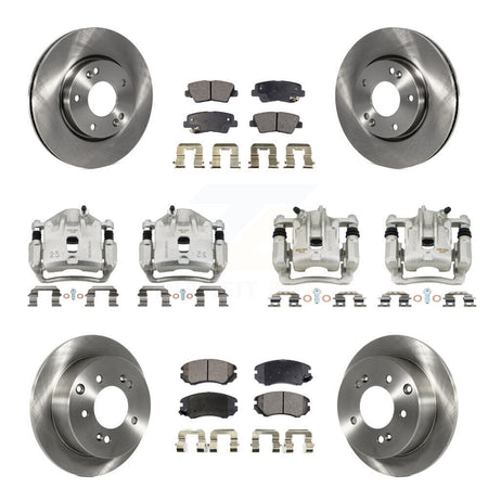 Front Rear Disc Brake Caliper Rotors And Ceramic Pads Kit (10Pc) For 2012-2013 Kia Soul KC8-100967T