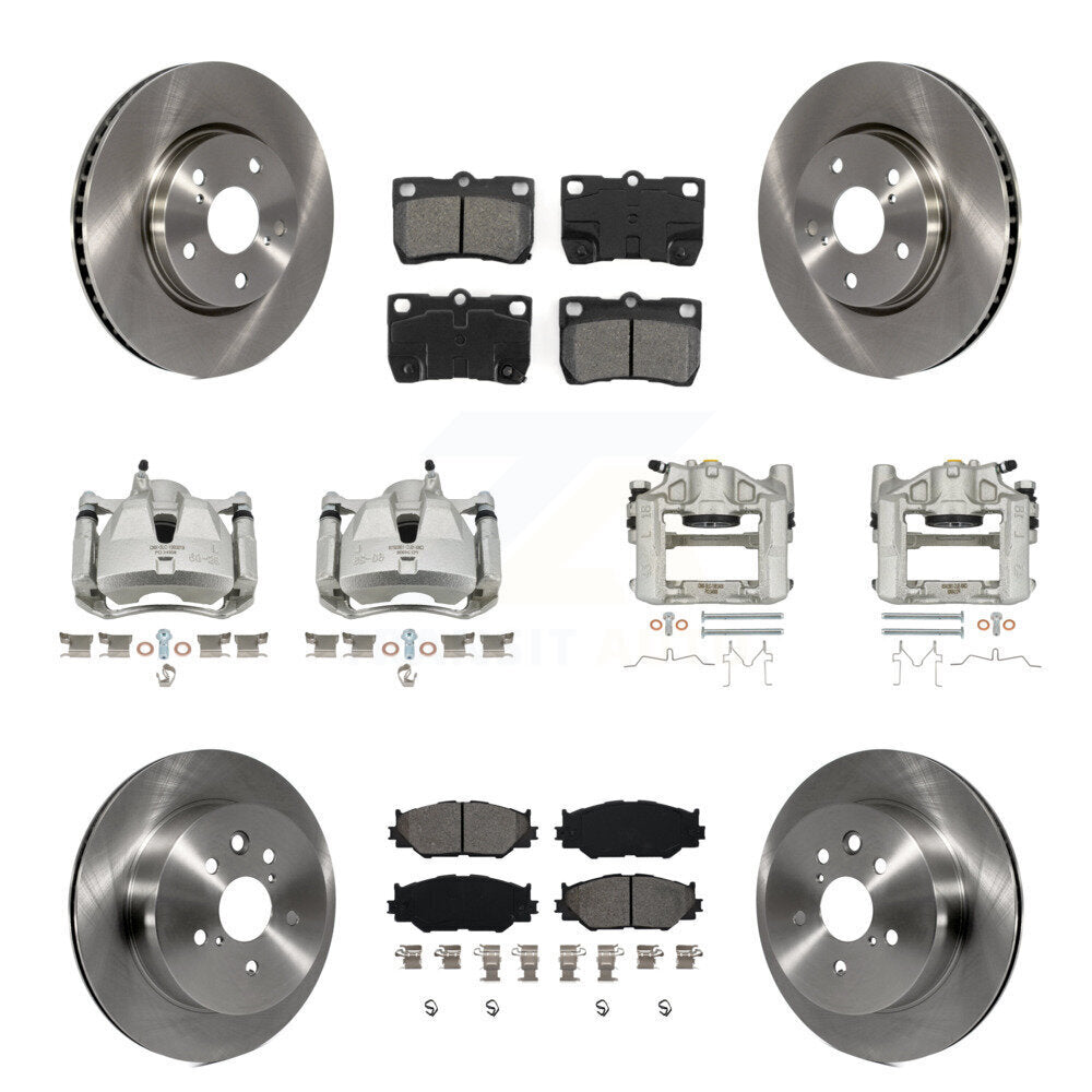 Front Rear Brake Caliper Rotors Semi-Metallic Pad Kit (10Pc) For 2010-2013 Lexus IS250 C KC8-100968S