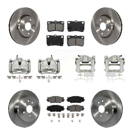 Front Rear Brake Caliper Rotors Semi-Metallic Pad Kit (10Pc) For 2010-2013 Lexus IS250 C KC8-100968S
