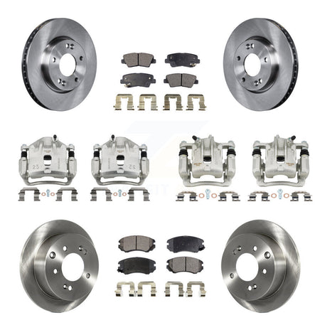 Front Rear Disc Brake Caliper Rotor & Ceramic Pad Kit (10Pc) For 2010-2011 Kia Soul 2.0L KC8-100969T