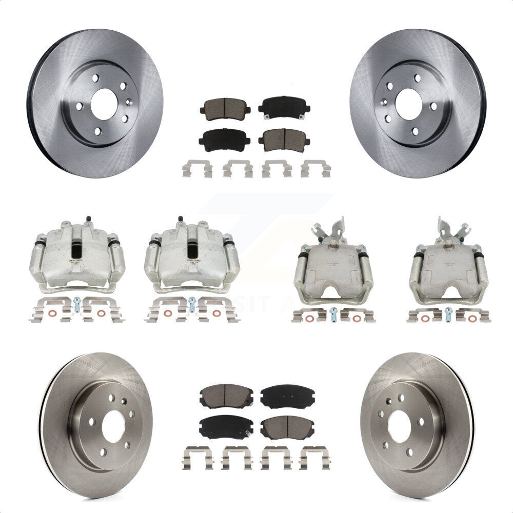 Front Rear Disc Brake Caliper Rotors And Ceramic Pads Kit (10Pc) For Chevrolet Impala Malibu KC8-100970C by Transit Auto