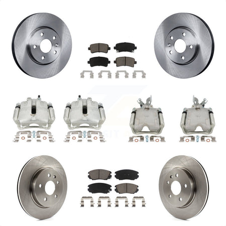 Front Rear Disc Brake Caliper Rotors And Ceramic Pads Kit (10Pc) For Chevrolet Impala Malibu KC8-100970C by Transit Auto