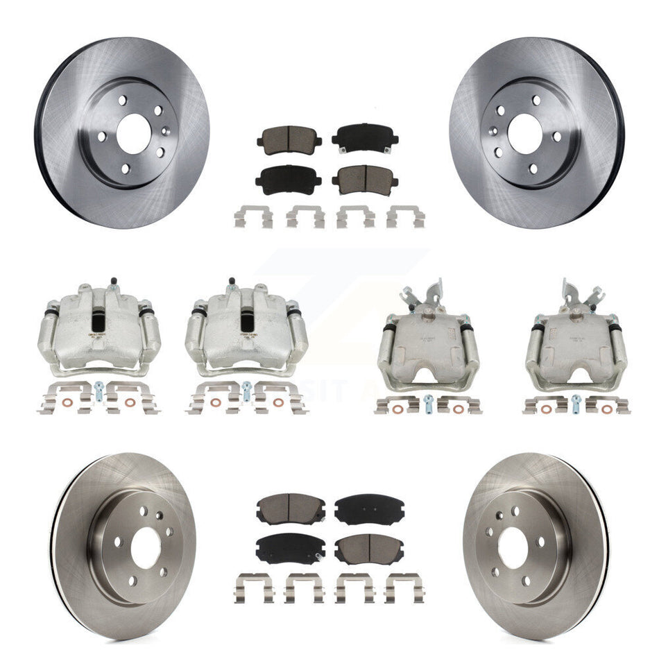 Front Rear Disc Brake Caliper Rotors And Ceramic Pads Kit (10Pc) For Chevrolet Impala Malibu KC8-100970C