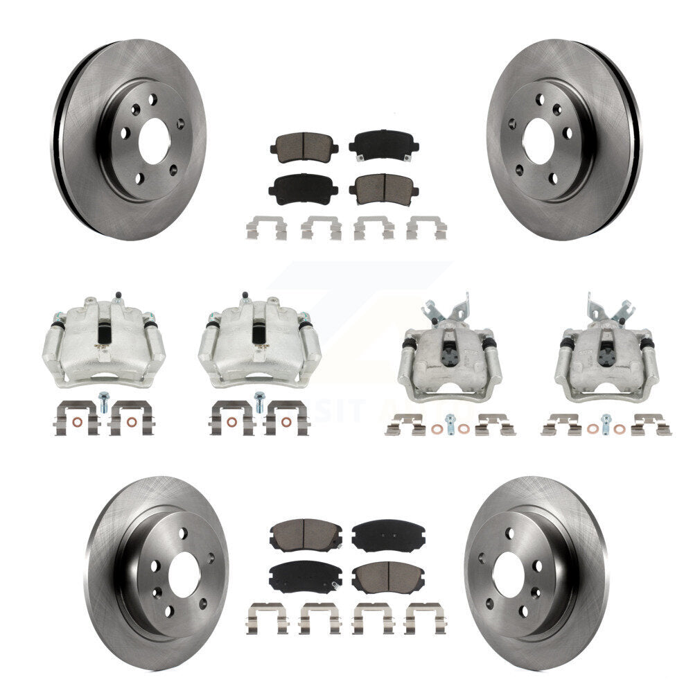 Front Rear Disc Brake Caliper Rotors And Ceramic Pads Kit (10Pc) For Chevrolet Malibu KC8-100971C